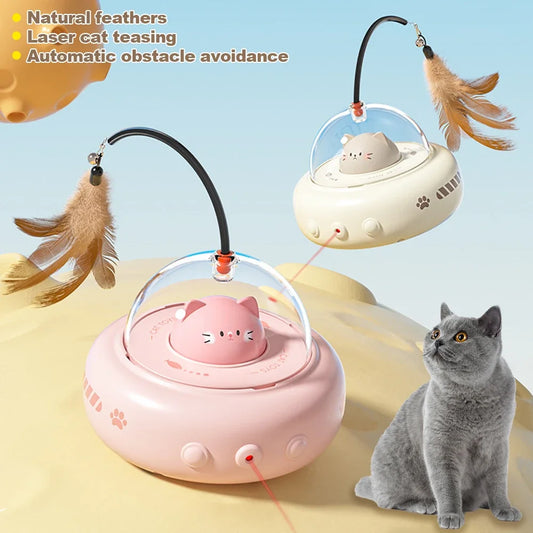 Smart Electric Cat Teaser Toy with Feather and Bell