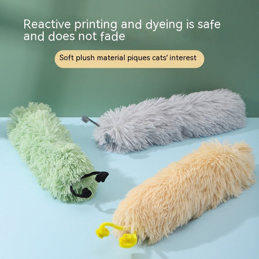 Plush Caterpillar Cat Toy with Crinkle Sound