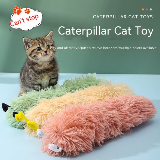 Plush Caterpillar Cat Toy with Crinkle Sound