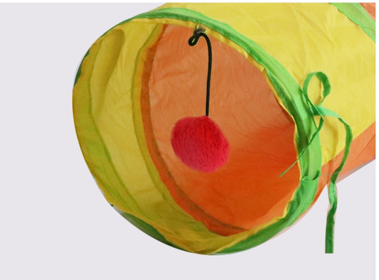 Rainbow S-Shaped Collapsible Cat Tunnel Toy