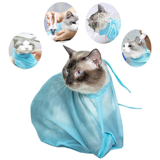 Adjustable Cat Grooming Bag for Bathing and Nail Trimming