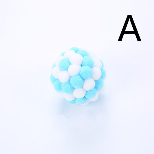 Colorful Plush Cat Ball Toy
