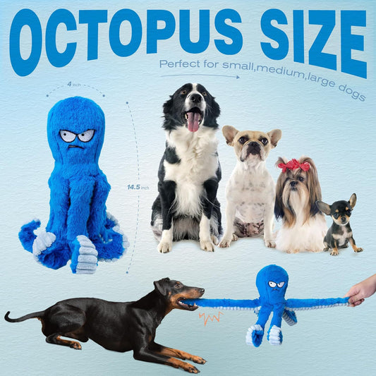 Tough Stuffed Octopus Dog Toy for Large Dogs