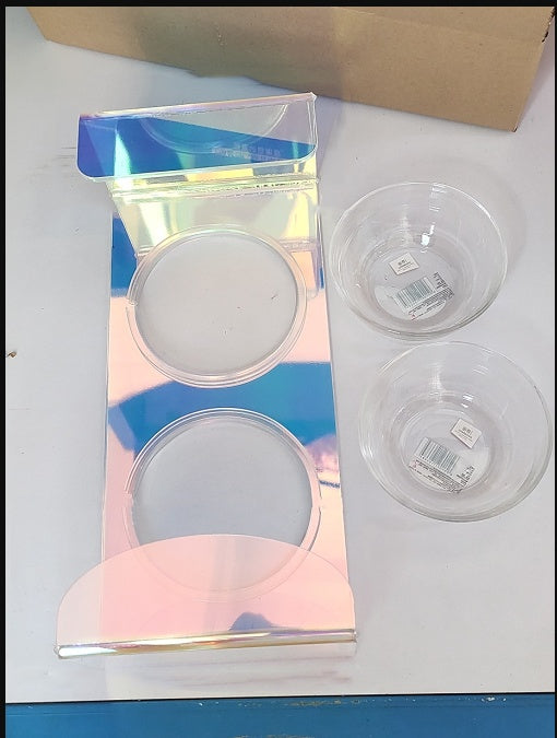 Acrylic Rainbow Pet Bowl Stand