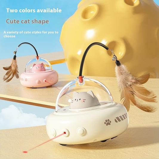 Smart Electric Cat Teaser Toy with Feather and Bell