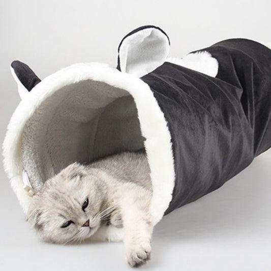 Plush Cat Tunnel Toy with Crinkle Paper