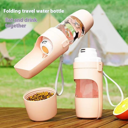 2-in-1 Travel Dog Water Bottle with Food Container